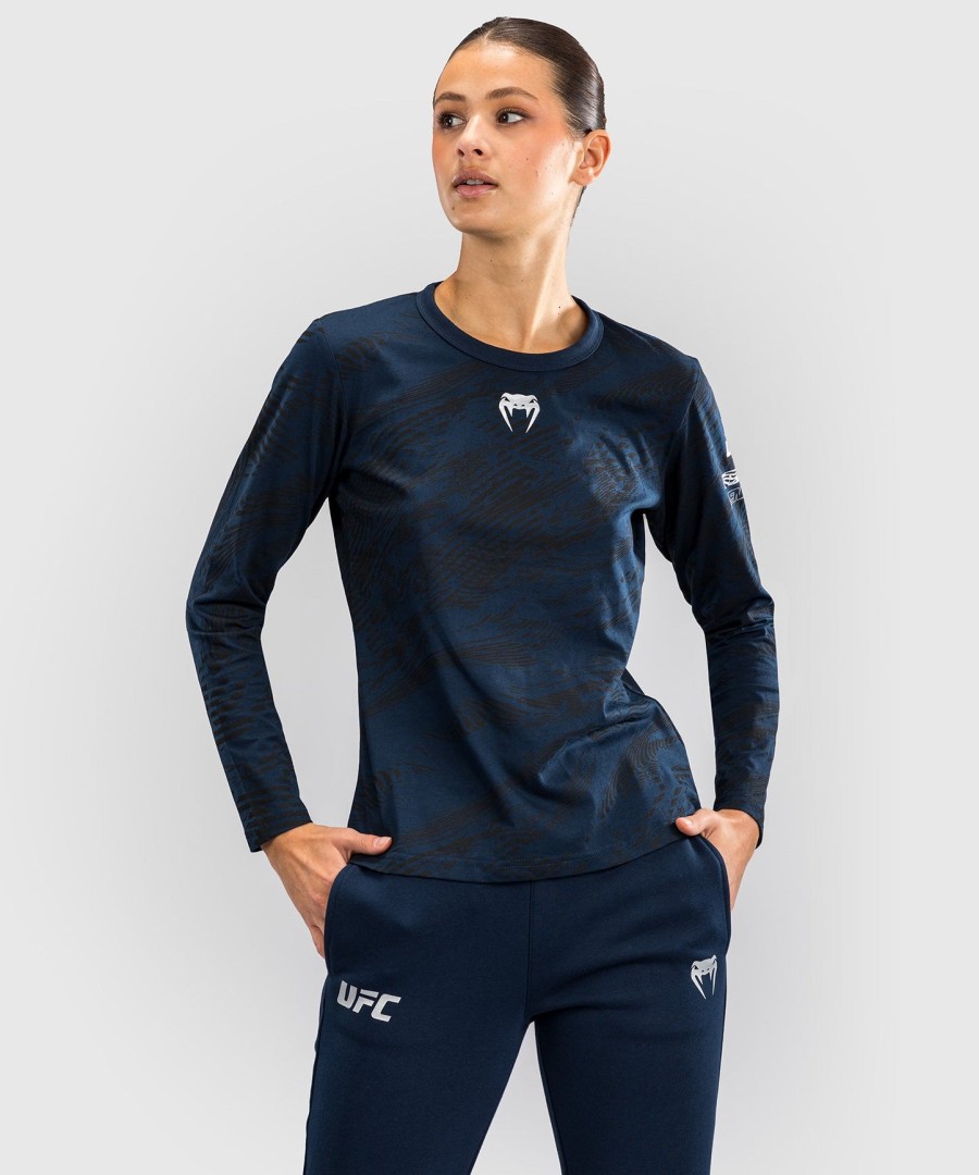 ufc fusion by venum fight week Γυναικείο Μακρυμάνικο Βαμβακερό t-shirt - oceanic blue