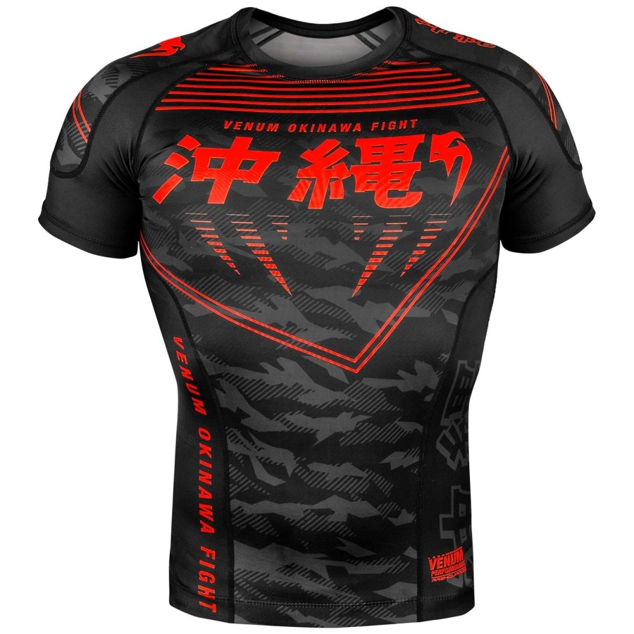 venum okinawa 2.0 rashguard - Κοντά Μανίκια - ΜαύροΚόκκινο