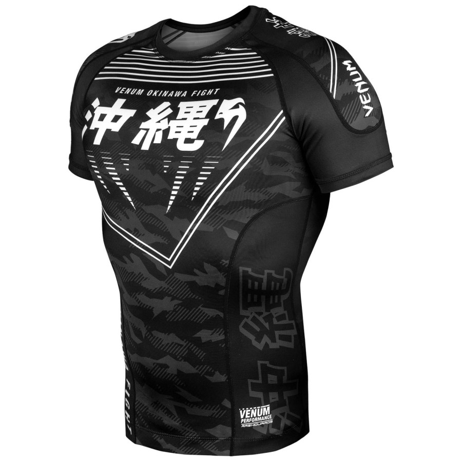 venum okinawa 2.0 rashguard - Κοντά Μανίκια - ΜαύροΛευκό