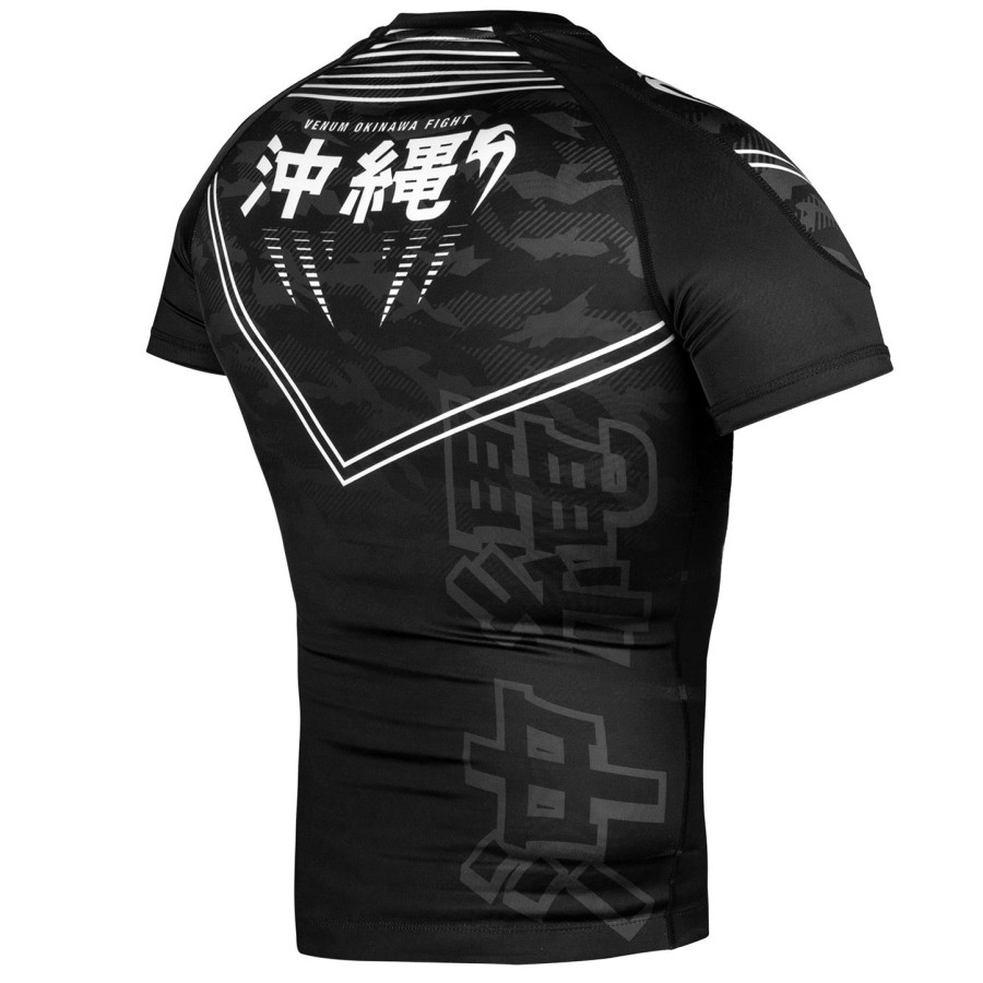 venum okinawa 2.0 rashguard - Κοντά Μανίκια - ΜαύροΛευκό