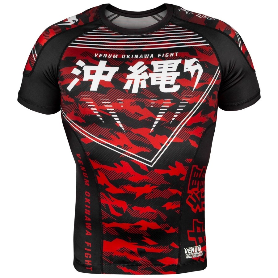 venum okinawa 2.0 rashguard - Κοντά Μανίκια - ΜαύροΛευκό-Κόκκινο