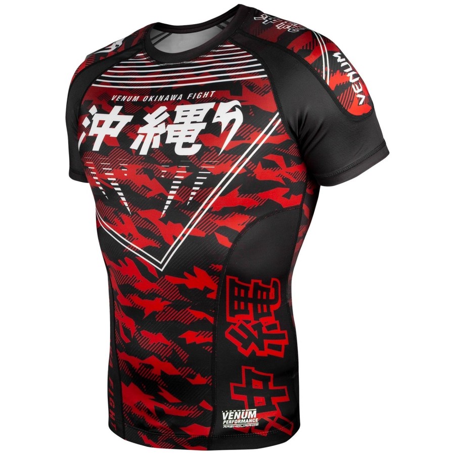 venum okinawa 2.0 rashguard - Κοντά Μανίκια - ΜαύροΛευκό-Κόκκινο