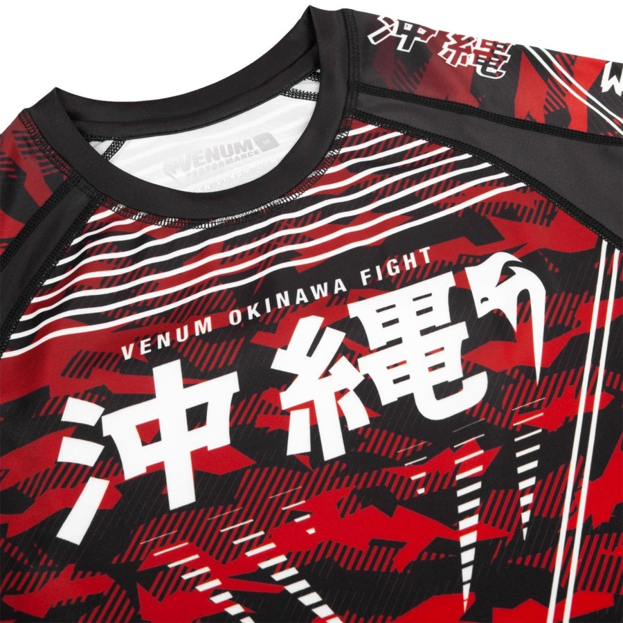 venum okinawa 2.0 rashguard - Κοντά Μανίκια - ΜαύροΛευκό-Κόκκινο