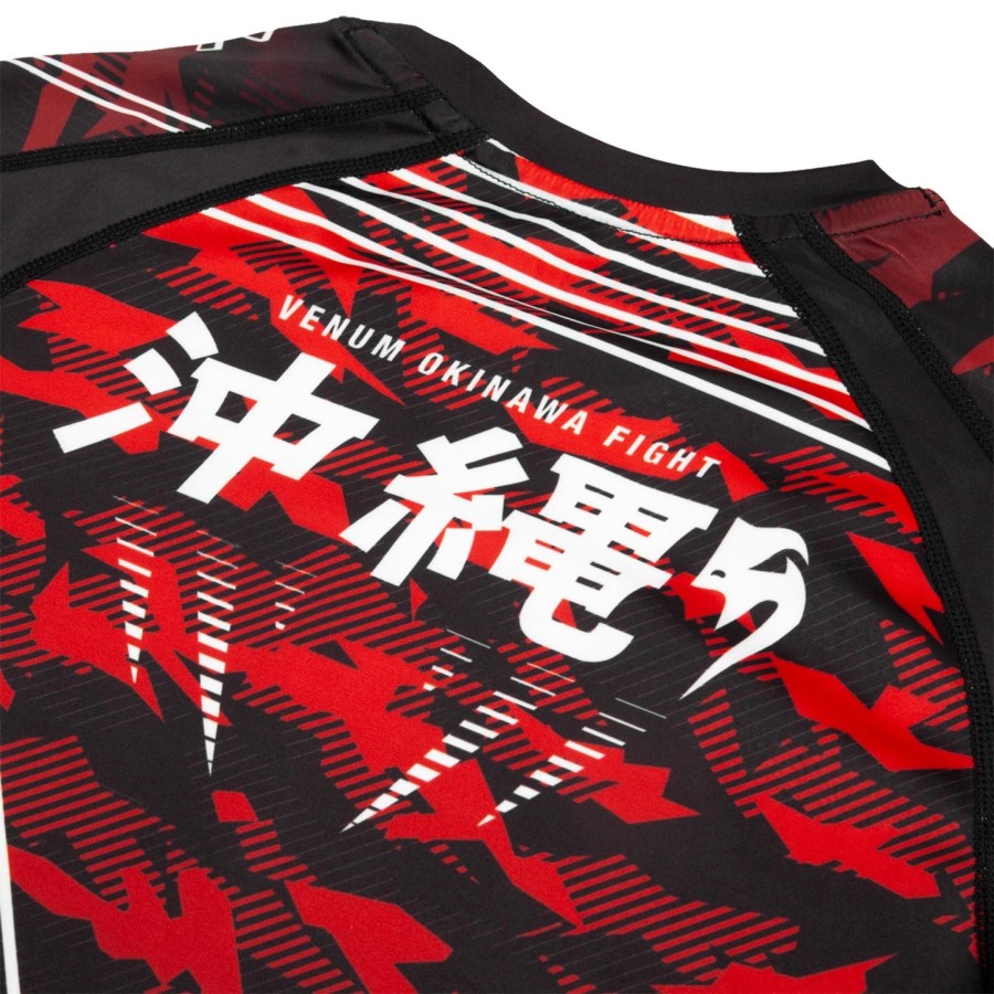 venum okinawa 2.0 rashguard - Κοντά Μανίκια - ΜαύροΛευκό-Κόκκινο