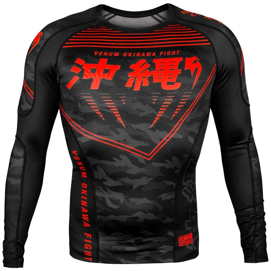 venum okinawa 2.0 rashguard - Μακριά μανίκια - ΜαύροΚόκκινο