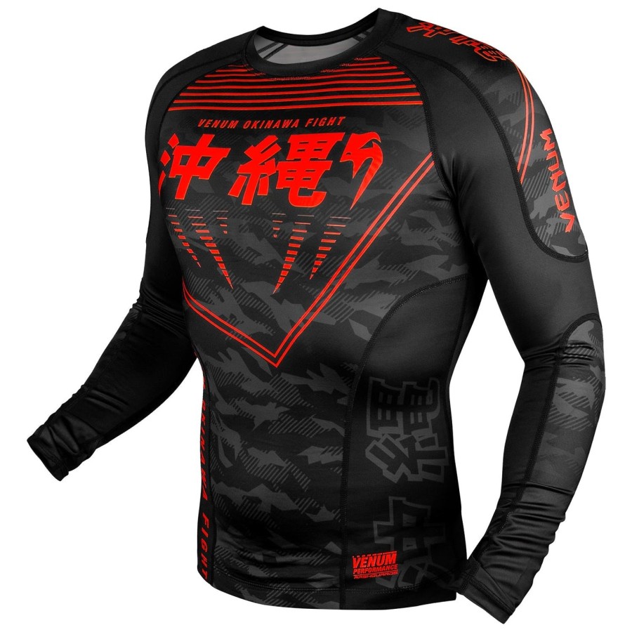 venum okinawa 2.0 rashguard - Μακριά μανίκια - ΜαύροΚόκκινο