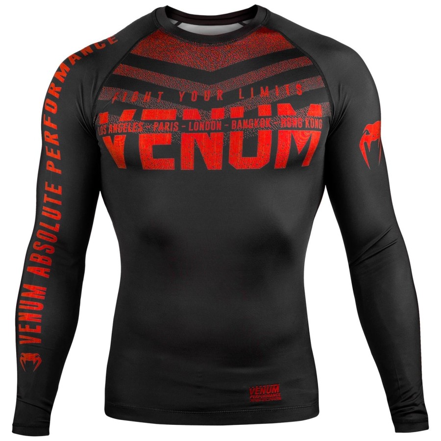venum signature rashguard - Μακριά μανίκια - ΜαύροΚόκκινο