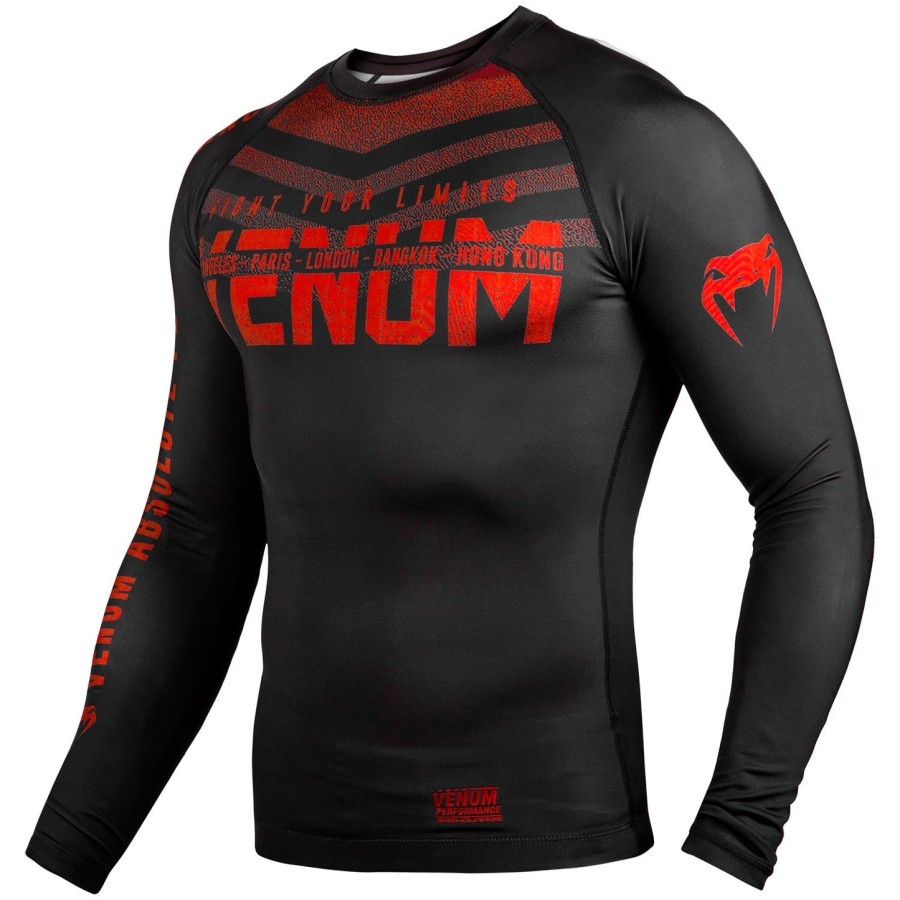 venum signature rashguard - Μακριά μανίκια - ΜαύροΚόκκινο