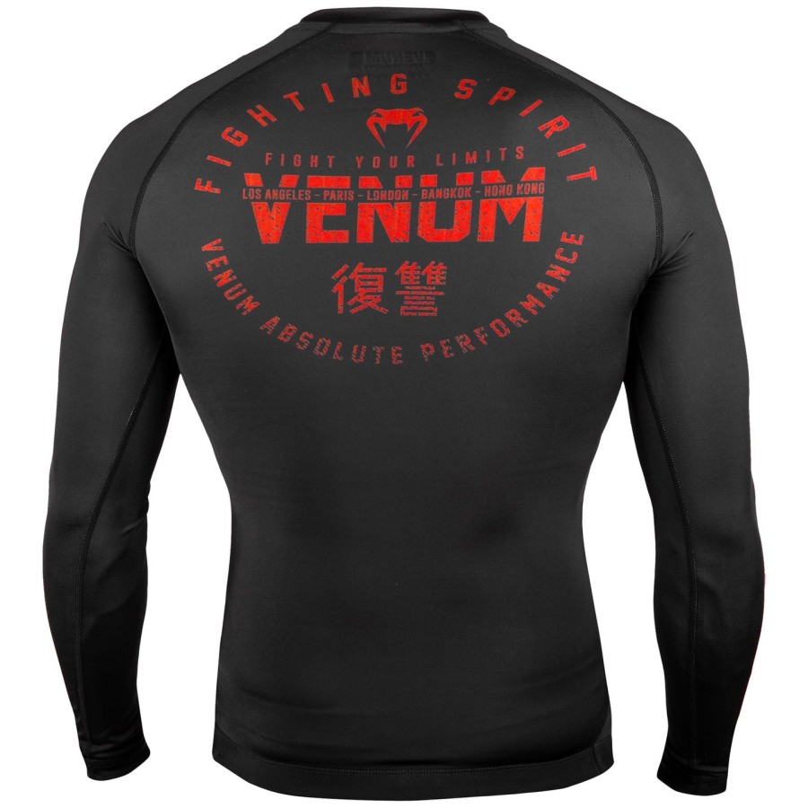 venum signature rashguard - Μακριά μανίκια - ΜαύροΚόκκινο