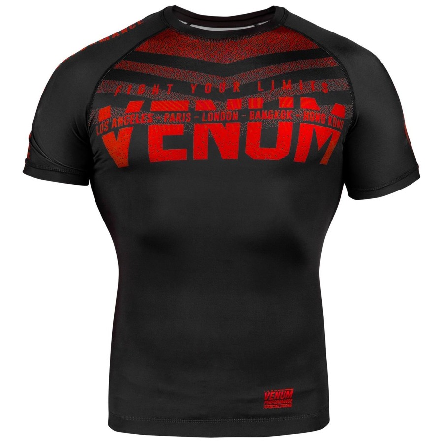 venum signature rashguard - Κοντά Μανίκια - ΜαύροΚόκκινο