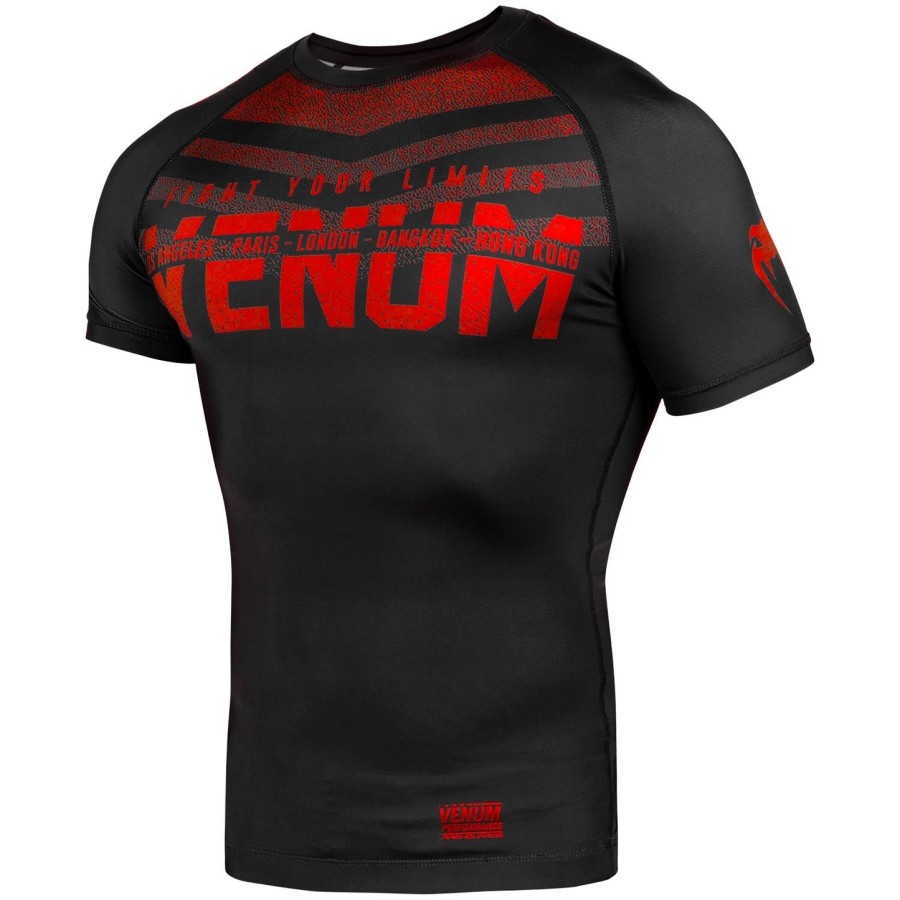 venum signature rashguard - Κοντά Μανίκια - ΜαύροΚόκκινο