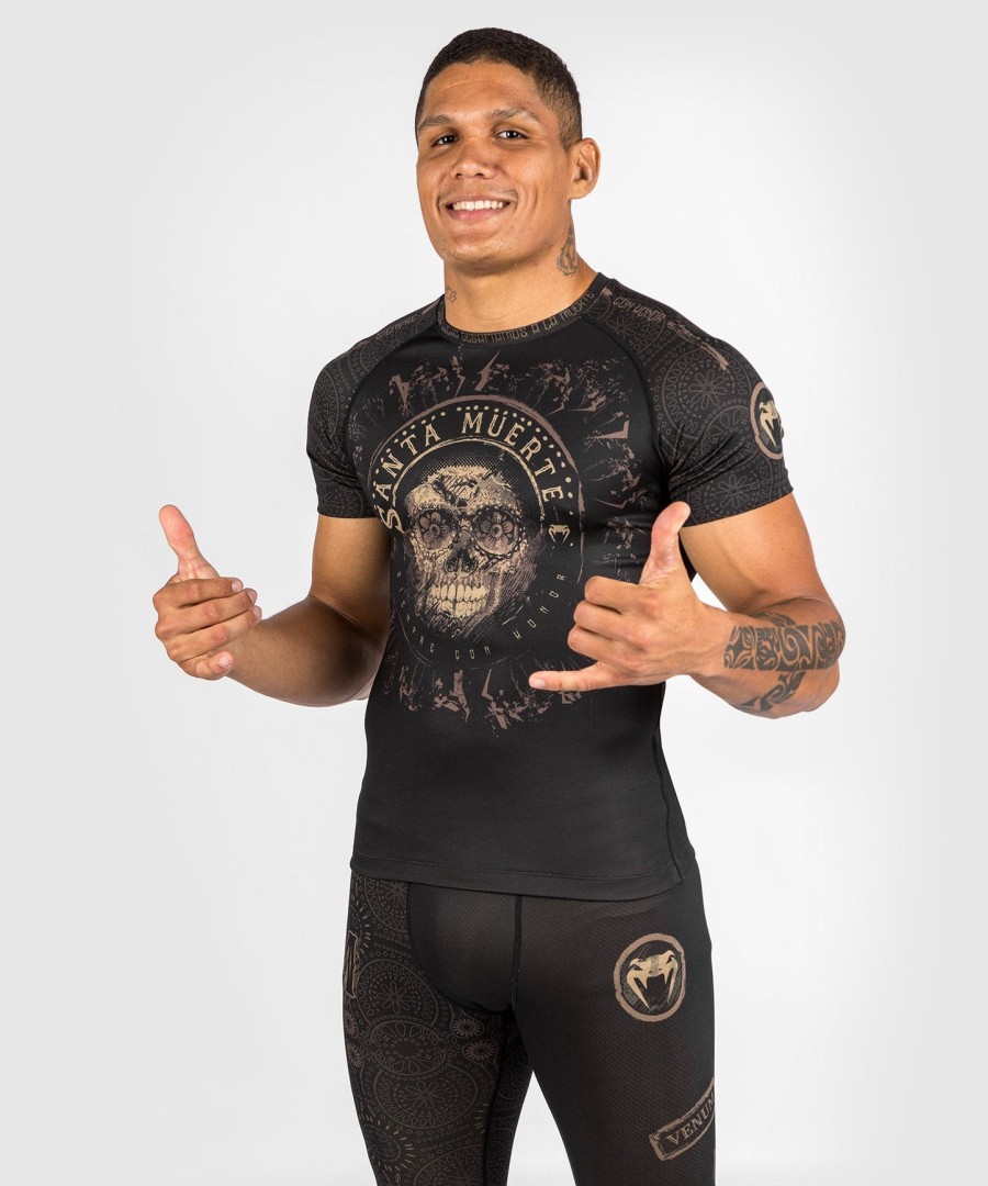 venum santa muerte dark side - Κοντό μανίκι rashguard - ΜαύροΚαφέ