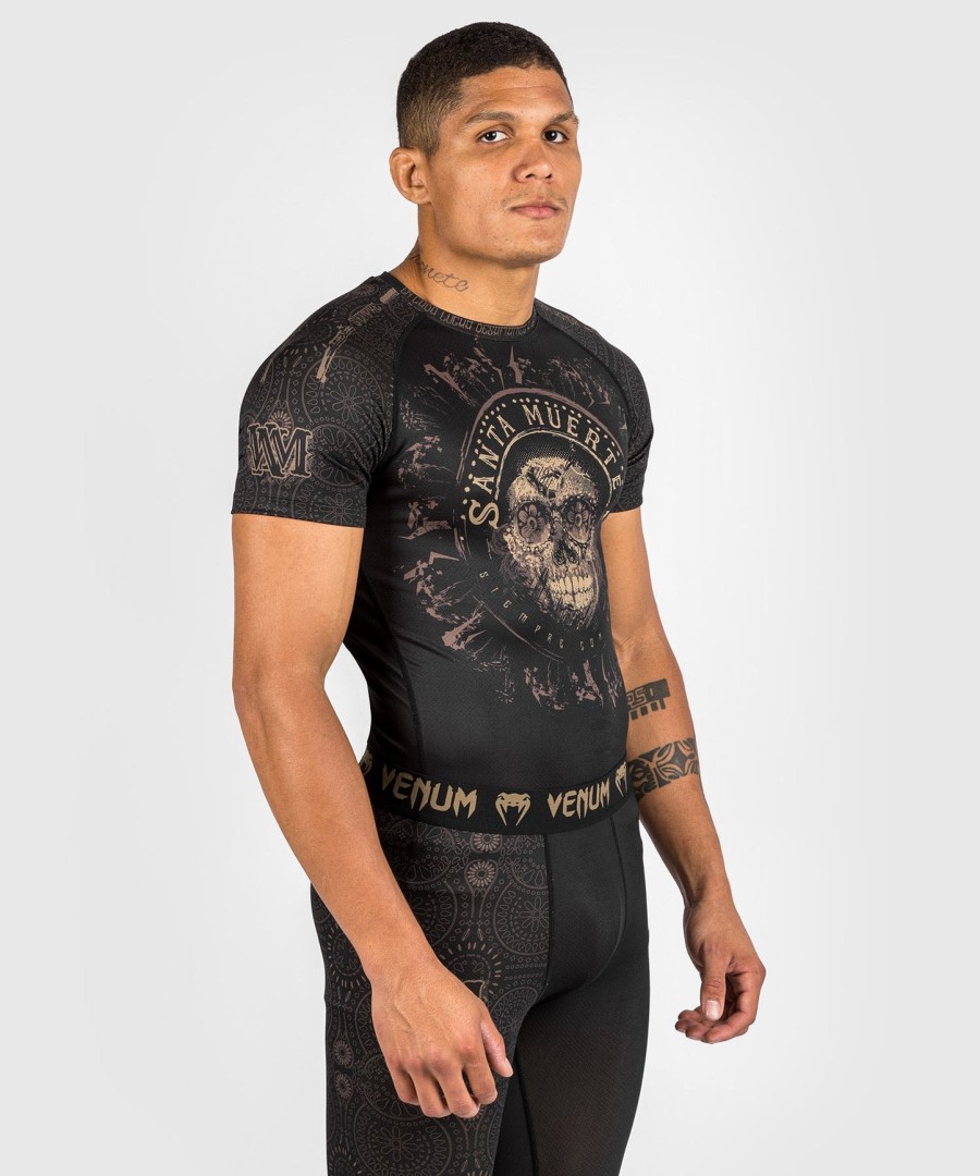 venum santa muerte dark side - Κοντό μανίκι rashguard - ΜαύροΚαφέ