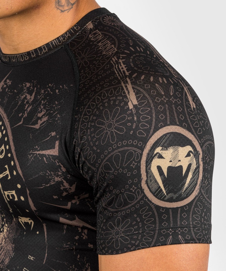 venum santa muerte dark side - Κοντό μανίκι rashguard - ΜαύροΚαφέ