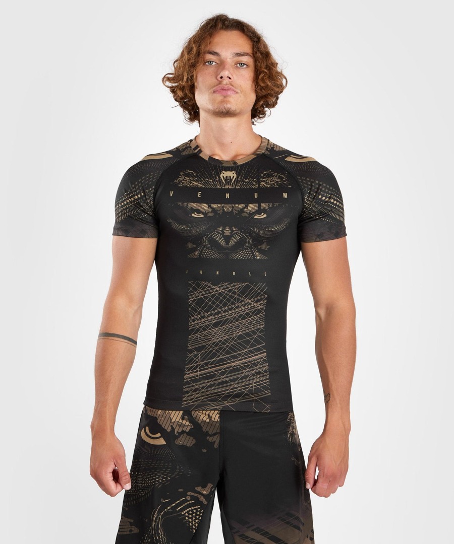 Κοντό μανίκι venum gorilla jungle rashguard - ΜαύροΆμμου