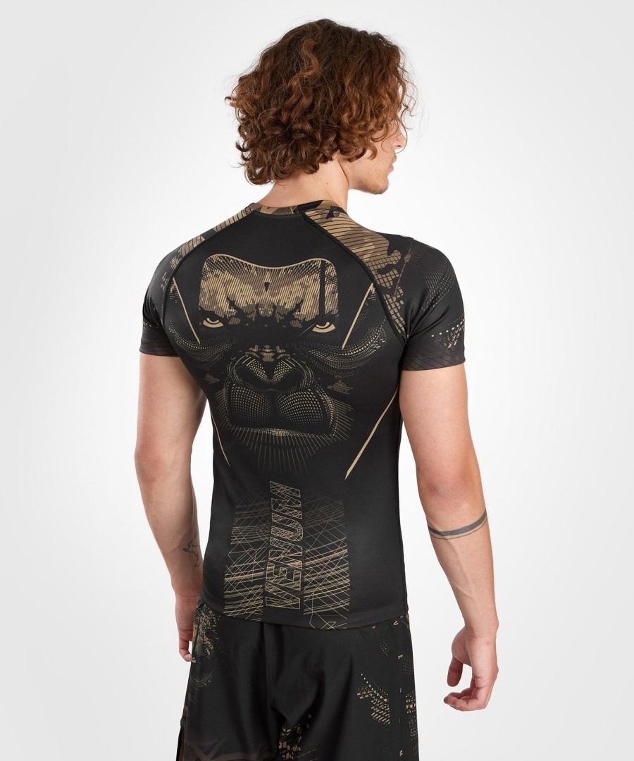 Κοντό μανίκι venum gorilla jungle rashguard - ΜαύροΆμμου