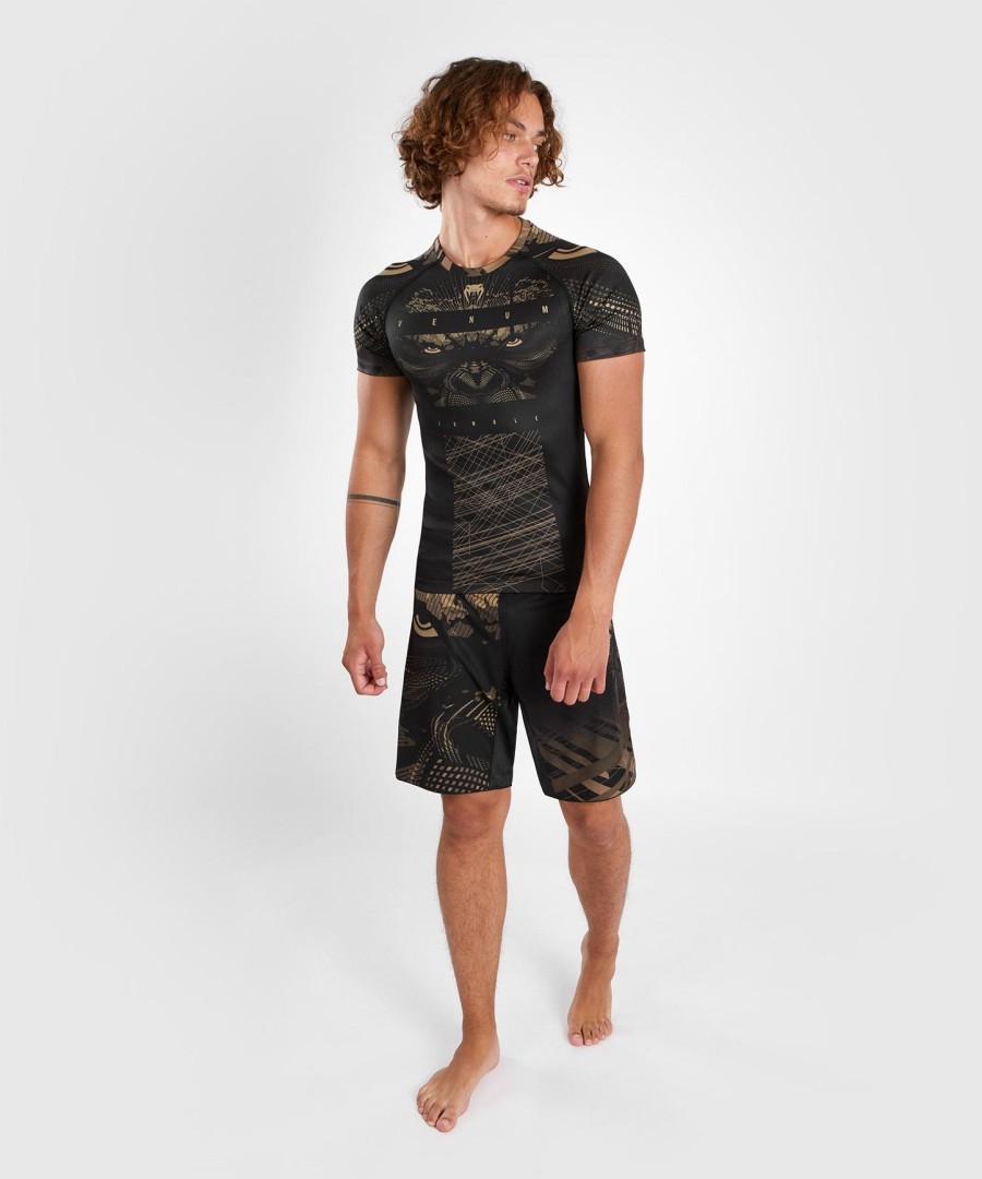 Κοντό μανίκι venum gorilla jungle rashguard - ΜαύροΆμμου