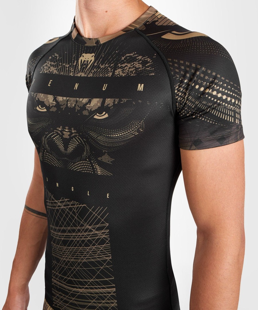 Κοντό μανίκι venum gorilla jungle rashguard - ΜαύροΆμμου