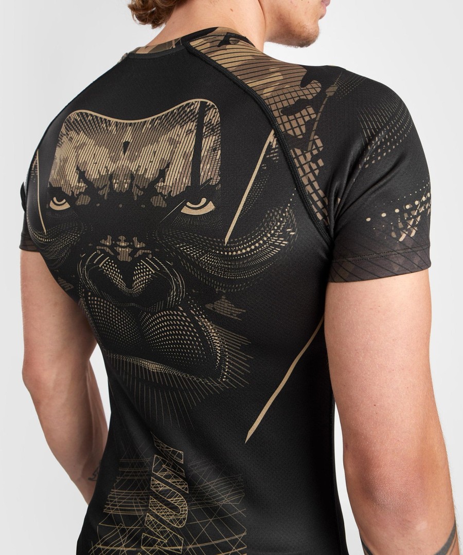 Κοντό μανίκι venum gorilla jungle rashguard - ΜαύροΆμμου