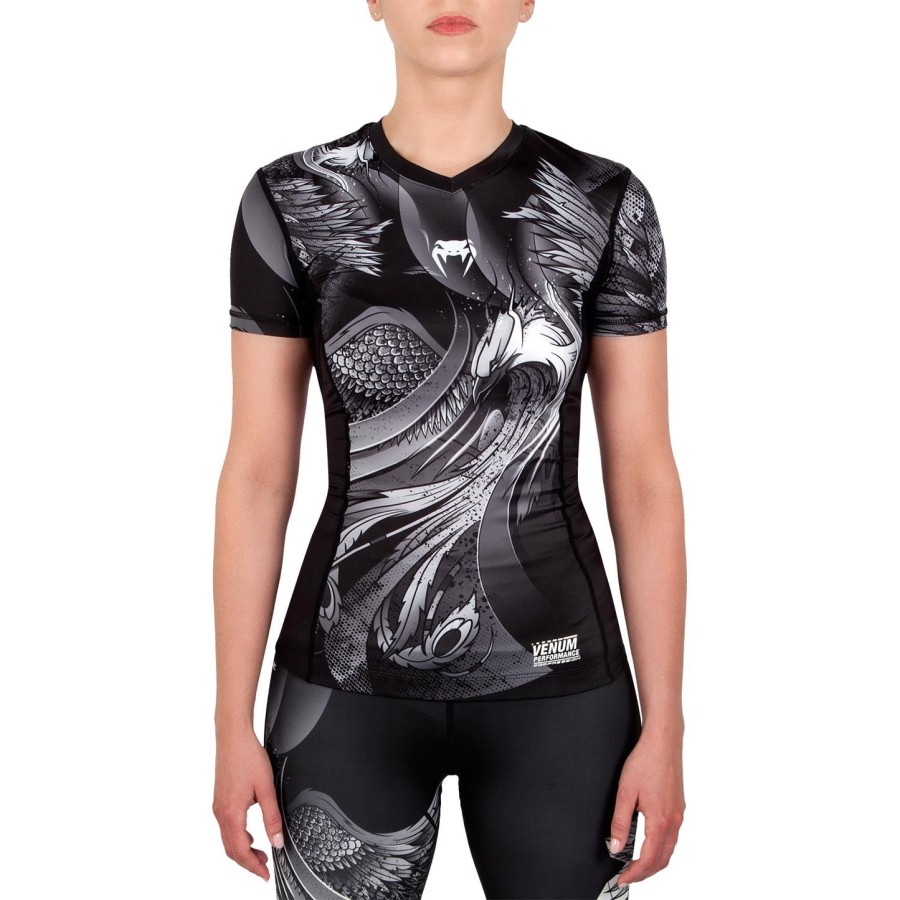 venum phoenix rashguard - Κοντά μανίκια - ΜαύροΛευκό - Για γυναίκες