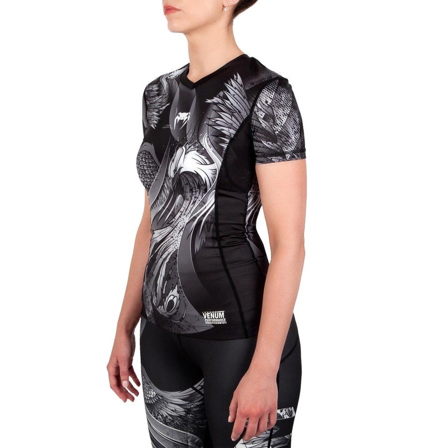 venum phoenix rashguard - Κοντά μανίκια - ΜαύροΛευκό - Για γυναίκες