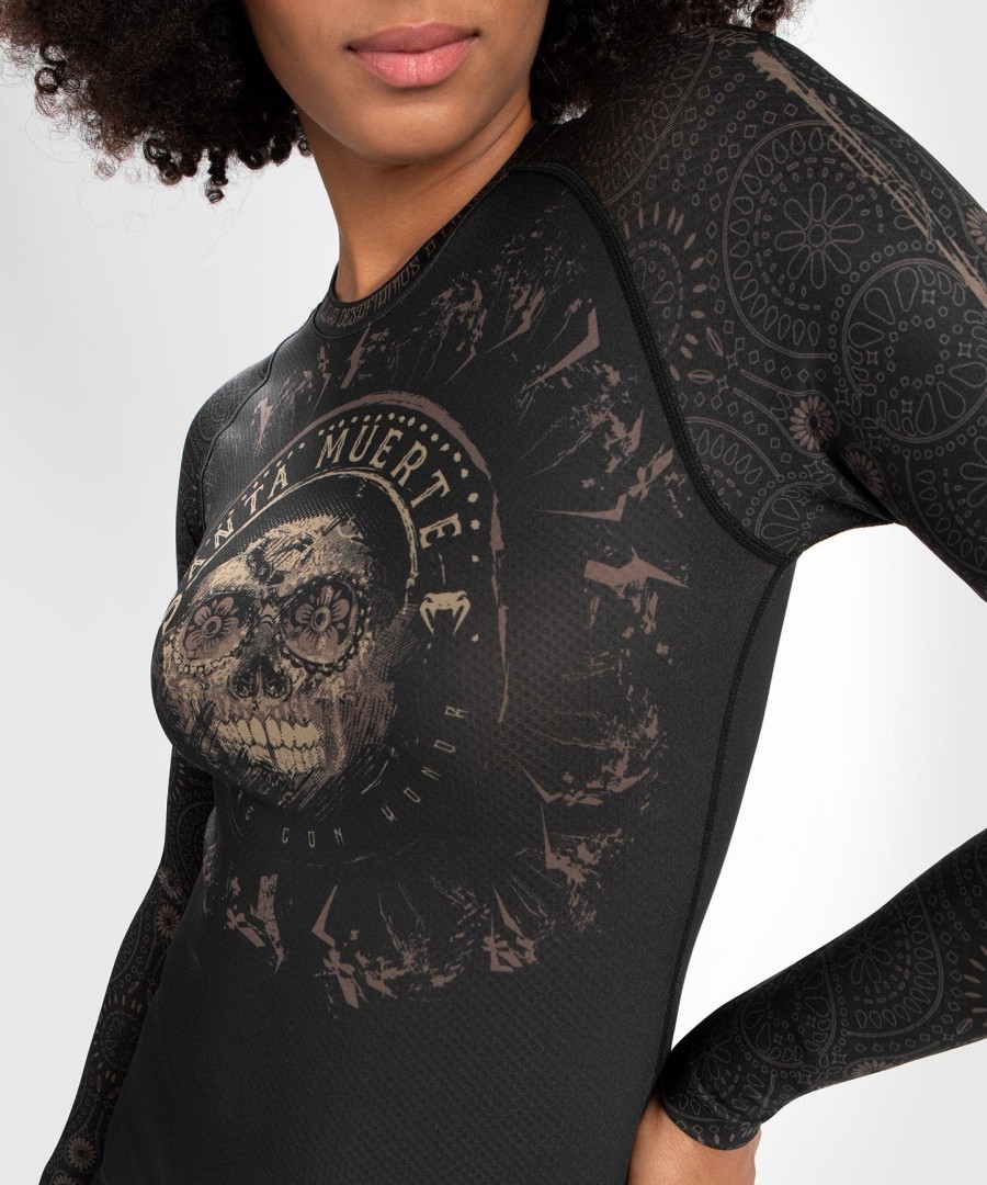 venum Γυναικείο santa muerte dark side - rashguard Μακρυμάνικο - ΜαύροΚαφέ