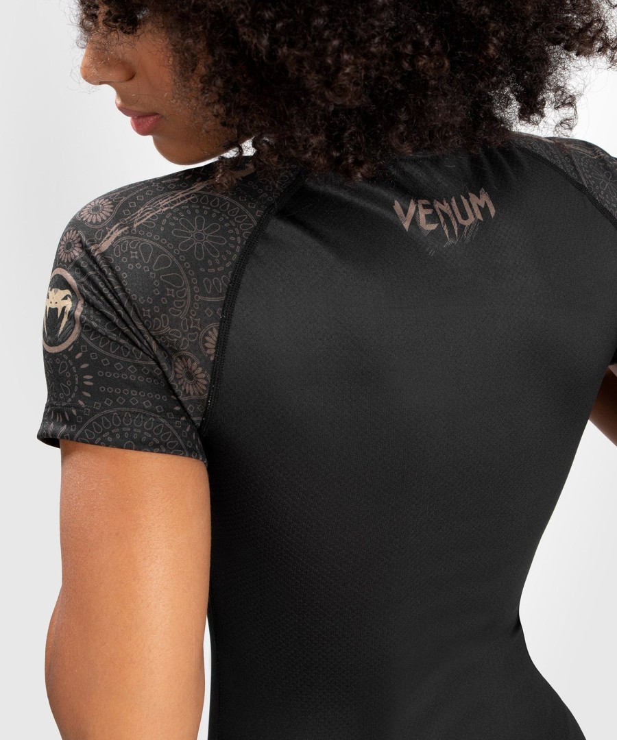 venum Γυναικείο santa muerte dark side - rashguard Κοντό Μανίκι - ΜαύροΚαφέ