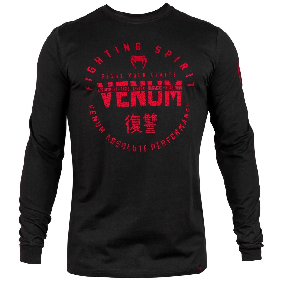 Μπλούζα venum signature - Μακριά μανίκια - ΜαύροΚόκκινο