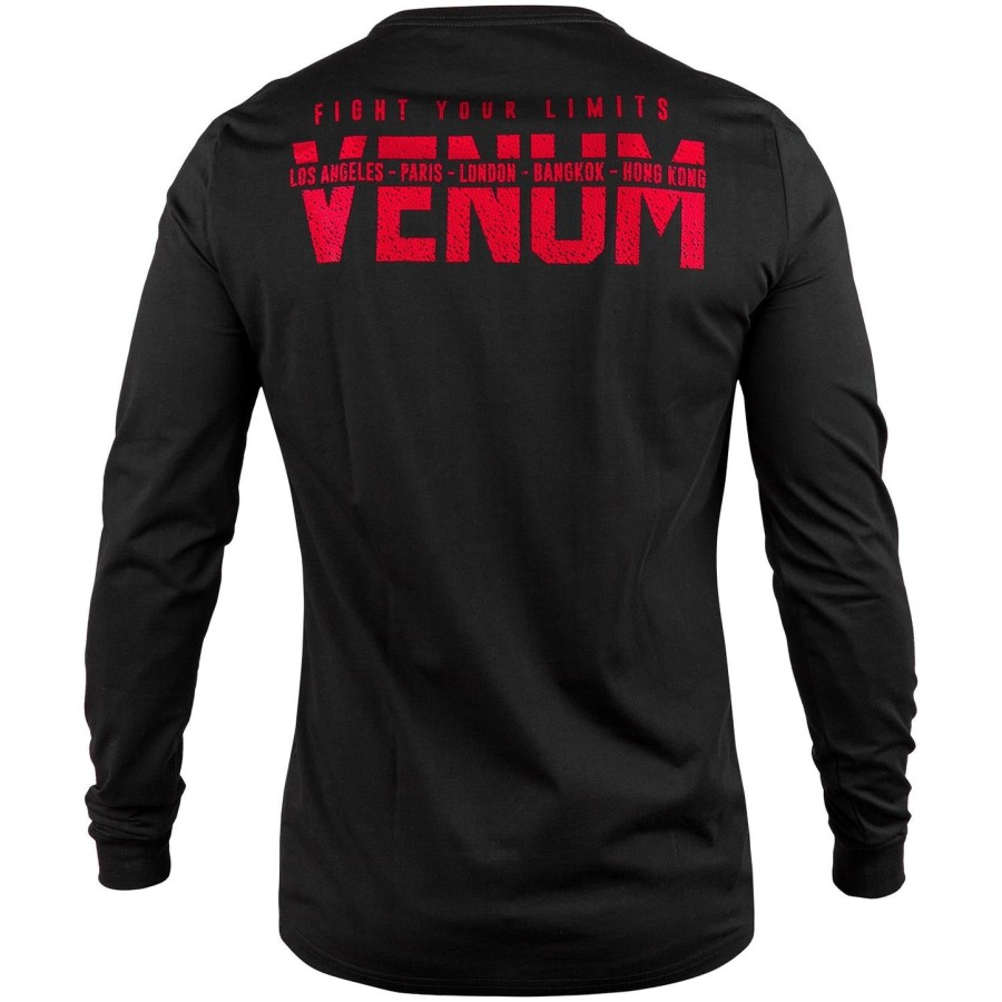 Μπλούζα venum signature - Μακριά μανίκια - ΜαύροΚόκκινο