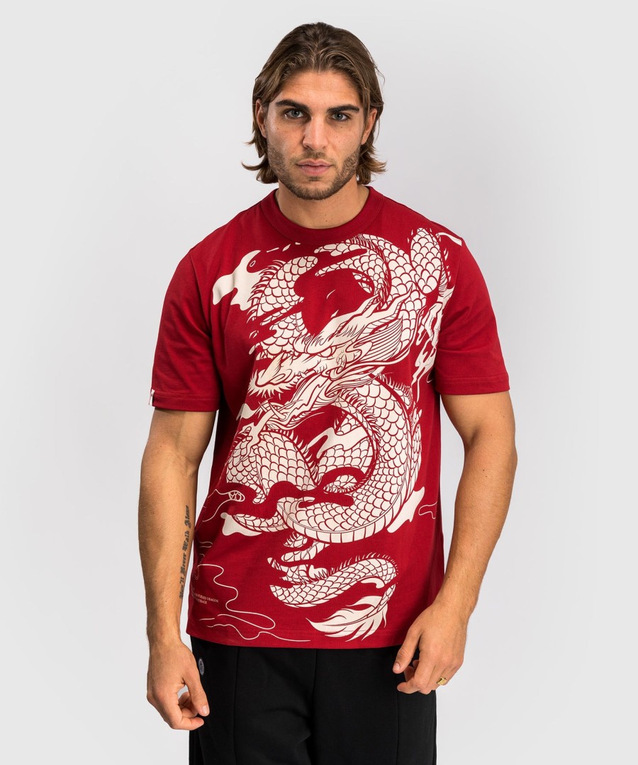 Ανδρικό t-shirt venum dragon flight - Κεράσι ΚόκκινοΚρεμ Λευκό