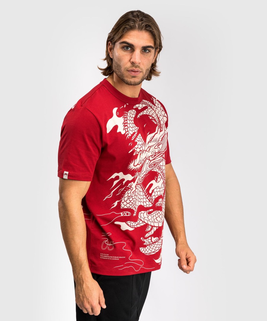 Ανδρικό t-shirt venum dragon flight - Κεράσι ΚόκκινοΚρεμ Λευκό