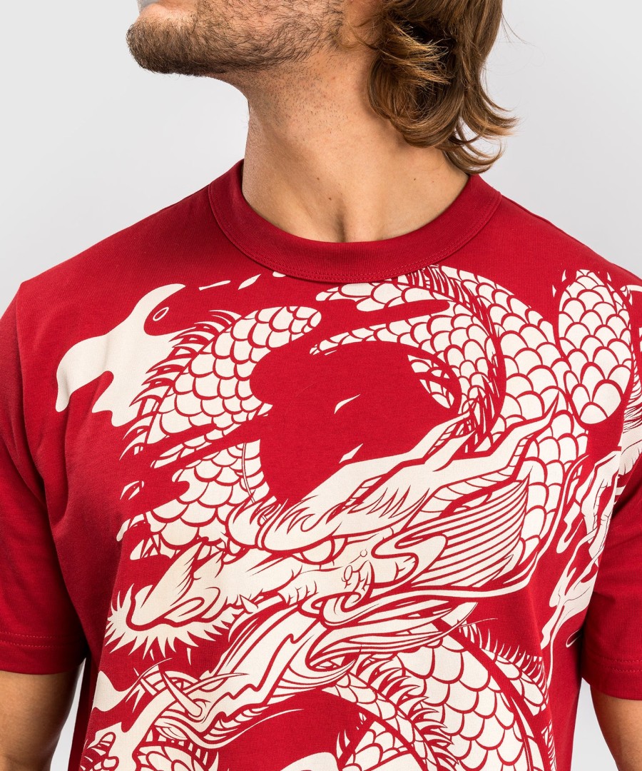 Ανδρικό t-shirt venum dragon flight - Κεράσι ΚόκκινοΚρεμ Λευκό