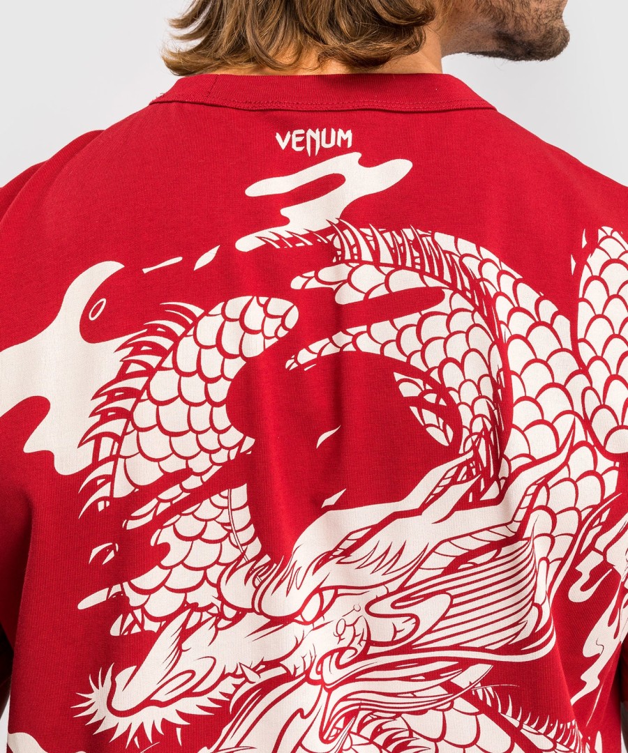 Ανδρικό t-shirt venum dragon flight - Κεράσι ΚόκκινοΚρεμ Λευκό