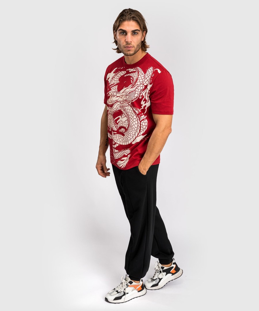Ανδρικό t-shirt venum dragon flight - Κεράσι ΚόκκινοΚρεμ Λευκό