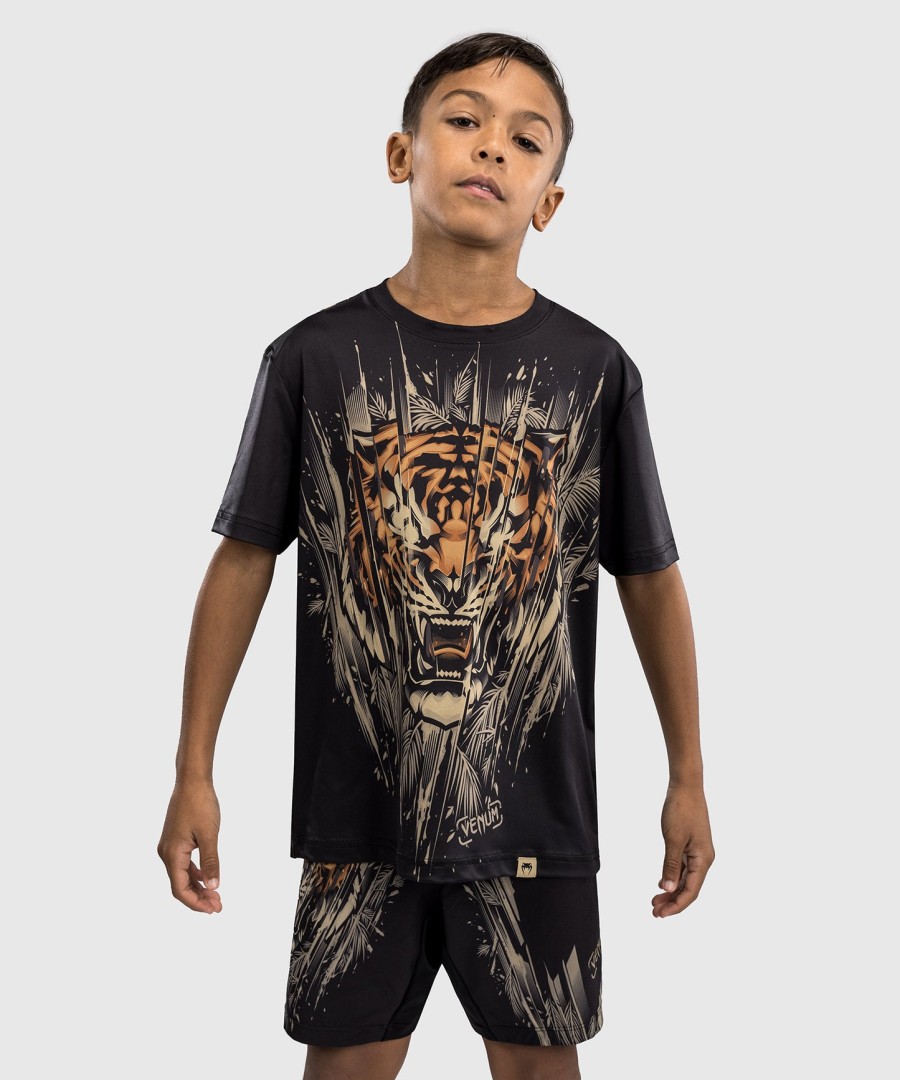Παιδικό t-shirt venum tiger dry tech - ΜαύροΝέον Πορτοκαλί