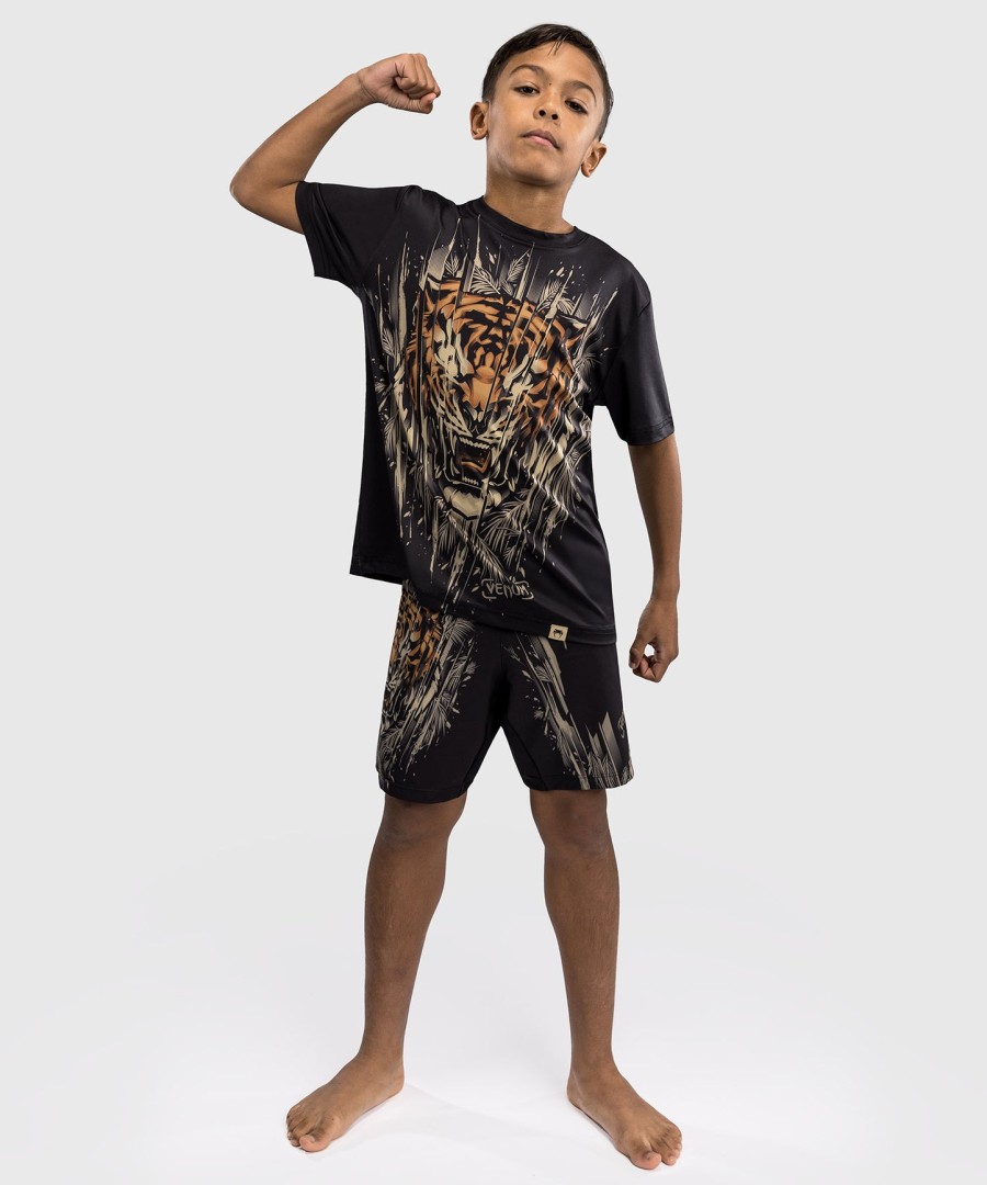 Παιδικό t-shirt venum tiger dry tech - ΜαύροΝέον Πορτοκαλί
