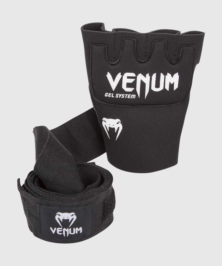 Γάντια venum kontact gel wrap Ένα μέγεθος που ταιριάζει στους περισσότερους - Μαύρο