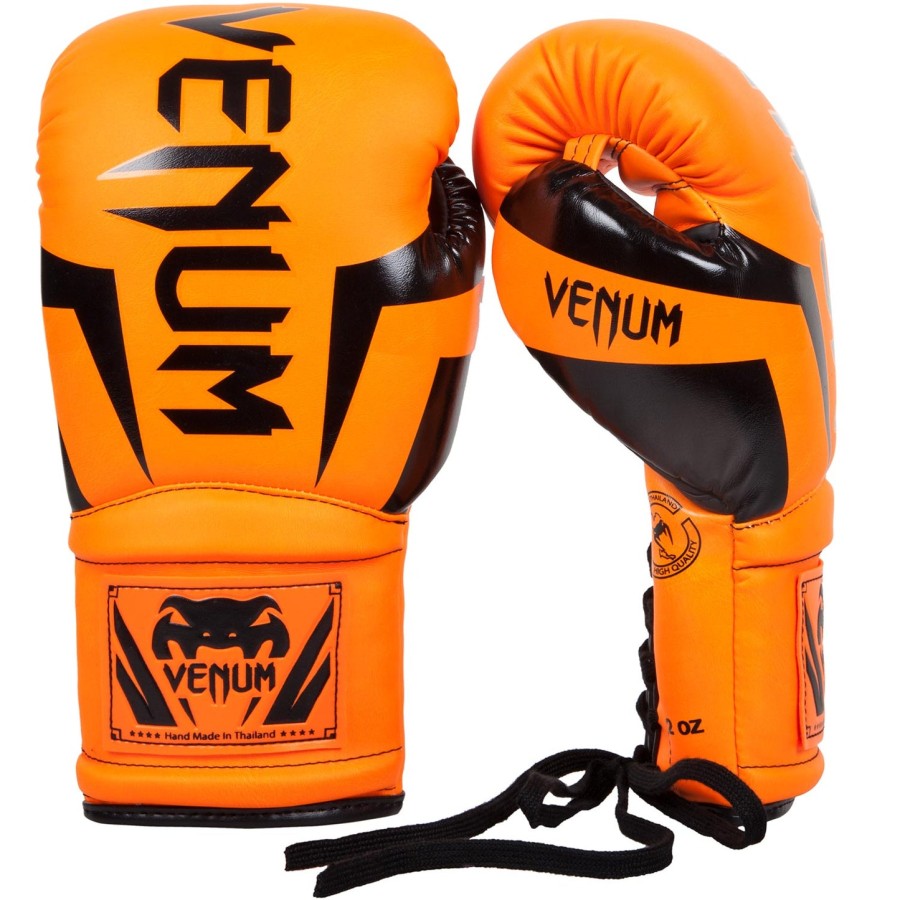 Γάντια πυγμαχίας venum elite με κορδόνια - neo orange