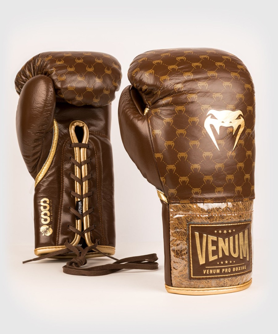 Γάντια πυγμαχίας venum coco monogram pro με κορδόνια - grizzly brown