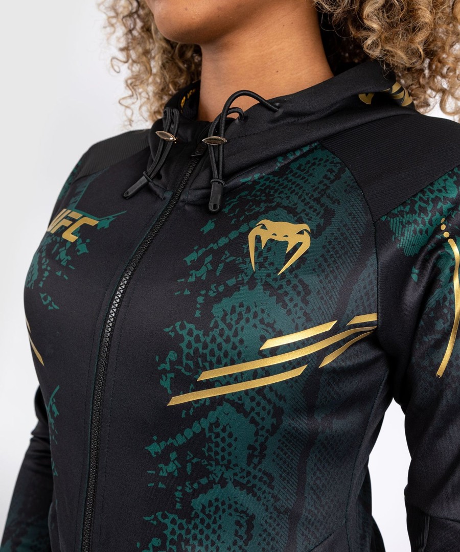 Φούτερ με κουκούλα ufc adrenaline by venum authentic fight night women walkout - emerald edition - ΠράσινοΜαύροΧρυσό