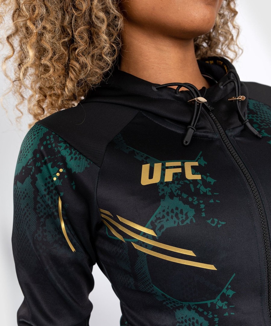 Φούτερ με κουκούλα ufc adrenaline by venum authentic fight night women walkout - emerald edition - ΠράσινοΜαύροΧρυσό