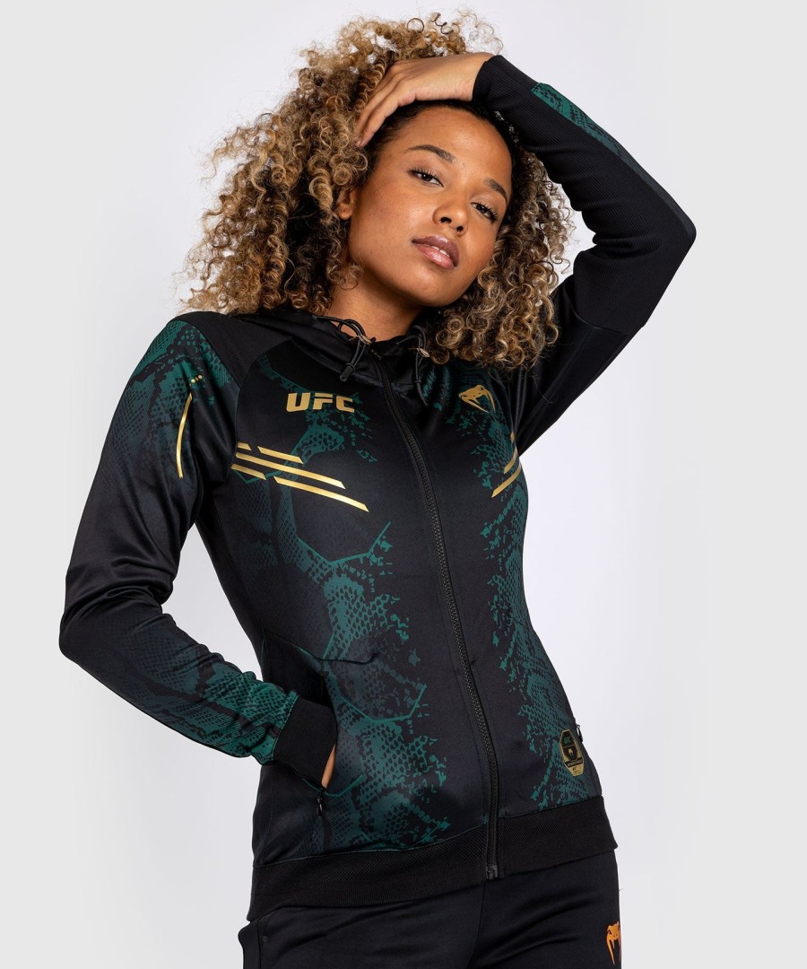 Φούτερ με κουκούλα ufc adrenaline by venum authentic fight night women walkout - emerald edition - ΠράσινοΜαύροΧρυσό