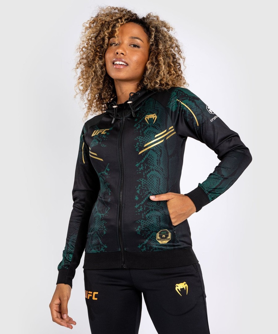 Φούτερ με κουκούλα ufc adrenaline by venum authentic fight night women walkout - emerald edition - ΠράσινοΜαύροΧρυσό