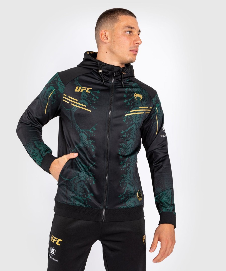 Φούτερ με κουκούλα ufc adrenaline by venum authentic fight night men walkout - emerald edition - ΠράσινοΜαύροΧρυσό