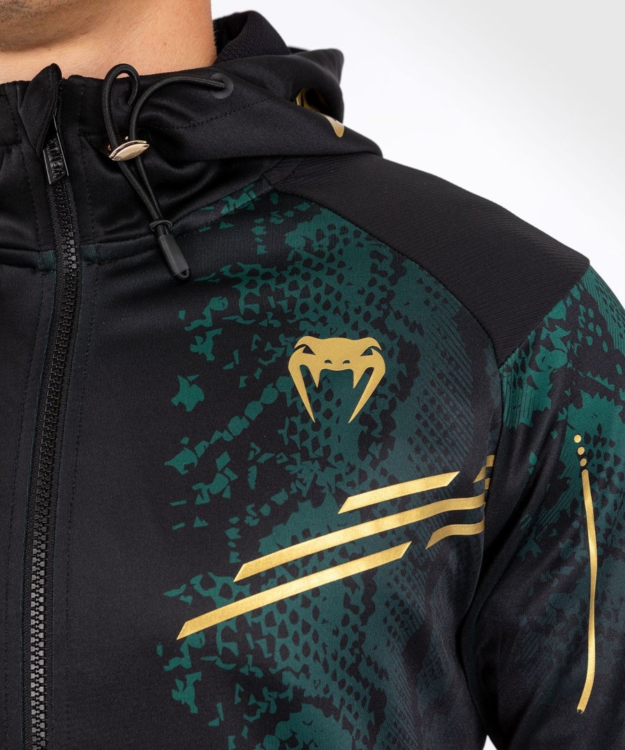 Φούτερ με κουκούλα ufc adrenaline by venum authentic fight night men walkout - emerald edition - ΠράσινοΜαύροΧρυσό
