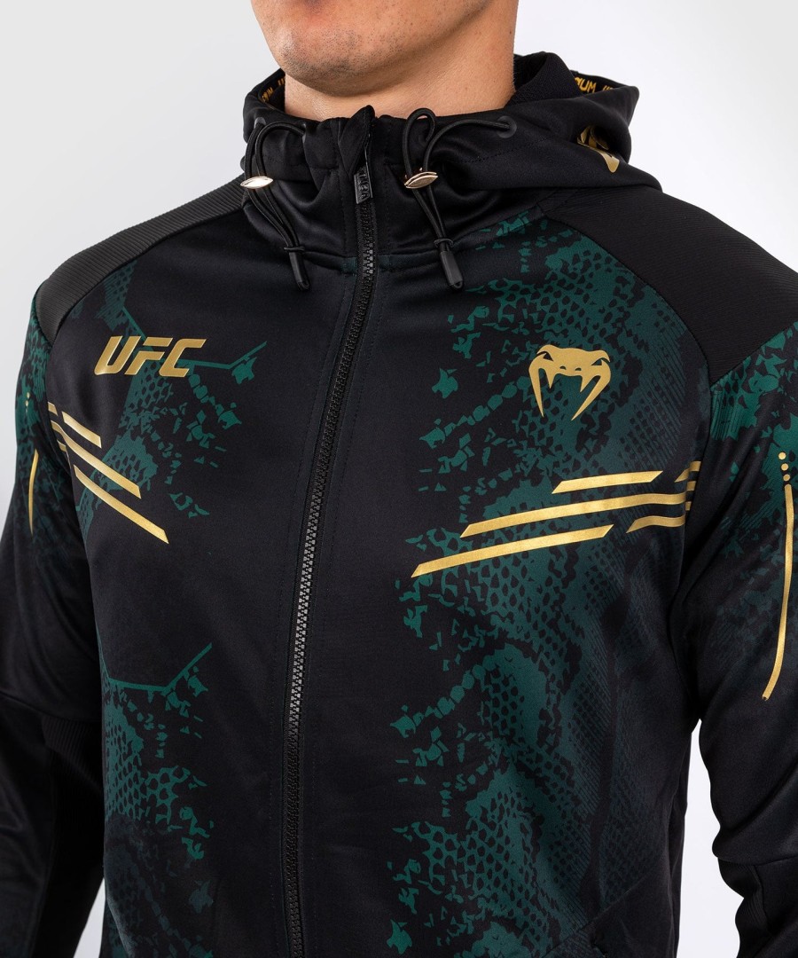 Φούτερ με κουκούλα ufc adrenaline by venum authentic fight night men walkout - emerald edition - ΠράσινοΜαύροΧρυσό