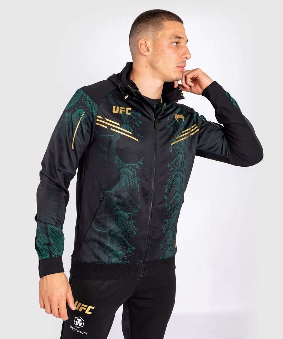 Φούτερ με κουκούλα ufc adrenaline by venum authentic fight night men walkout - emerald edition - ΠράσινοΜαύροΧρυσό