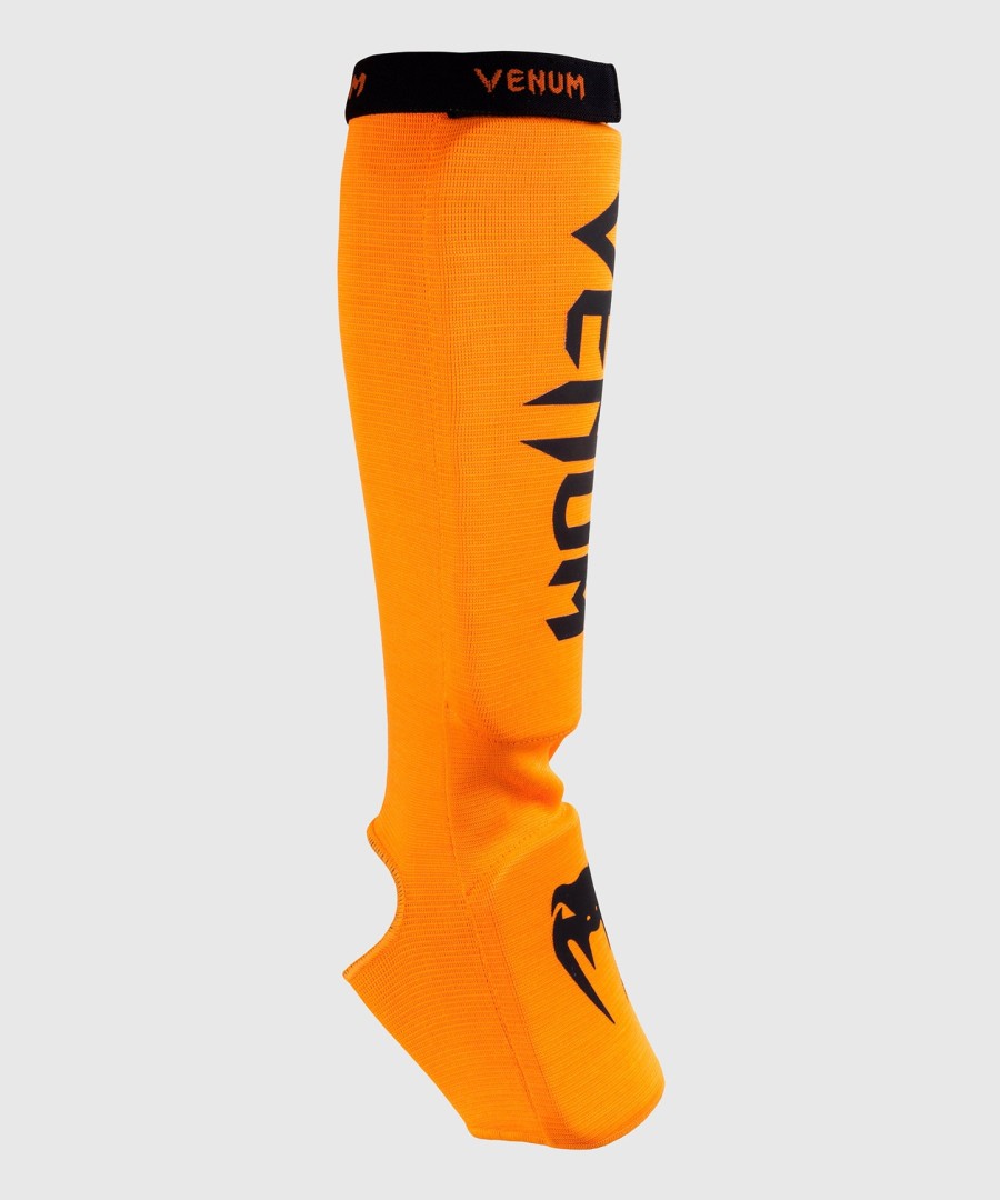 venum kontact shin guards - neo orange
