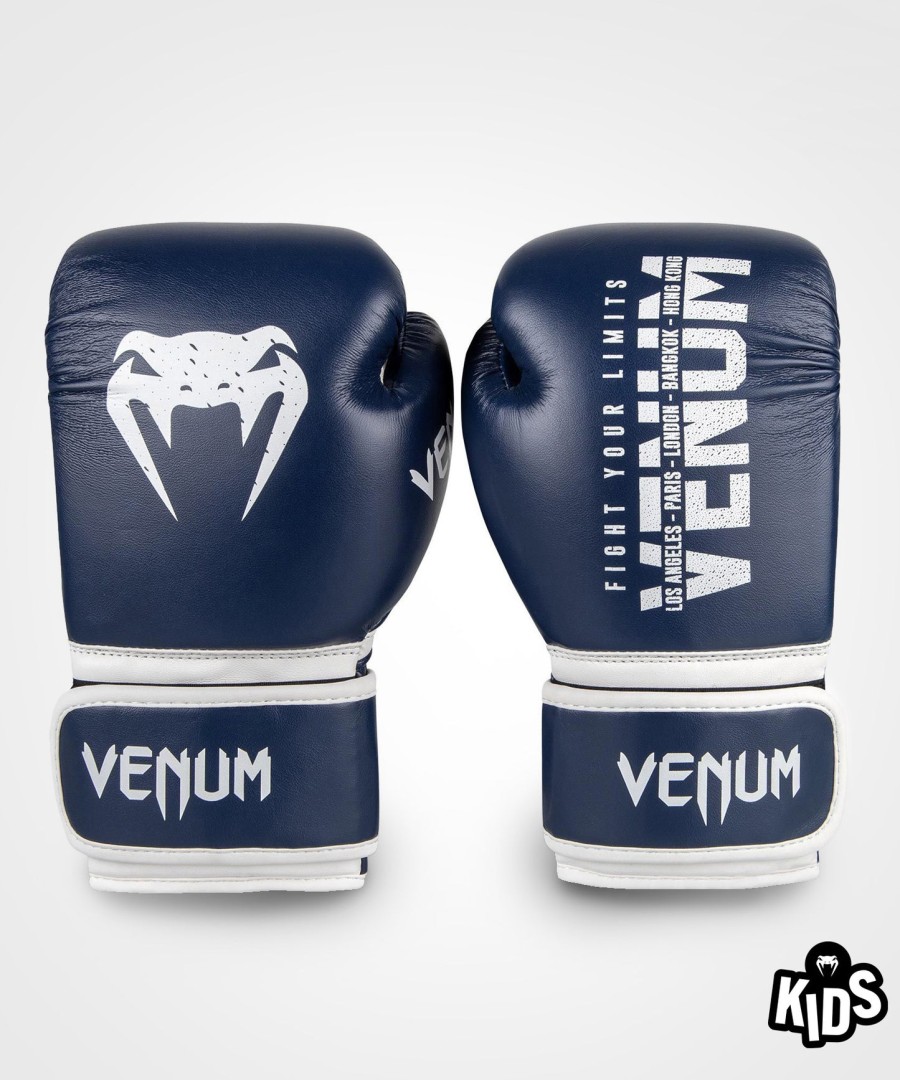 Γάντια Πυγμαχίας venum signature για Παιδιά - Μπλε Σκούρο Μπλε